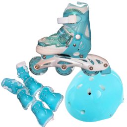 Role copii 2 in 1, BW902, cu 3 roti cu lumini, masuri reglabile 27 - 30, bleu, XS