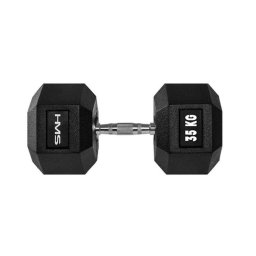 Gantera hexagonala, Hms, Otel/Cauciuc, 35kg, Negru