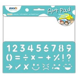 Bloc desen autoadeziv 254 x 305mm, 24 file/set, Stick"n Art Pad - numere si semne