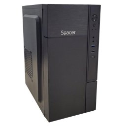Carcasa Carcasa Spacer SPCS-OC-MINI TOWER fara sursa USB 3.0 x 1 USB 2.0 x 1 USB Type C x 1 HD Audio negru