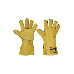 Manusi sudor piele bovina ignifugate galbene Spinus Kevlar pentru sudura tip A