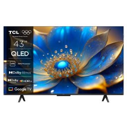 Televizor Televizor QLED Smart TCL 43P71K, 109 cm, Ultra HD 4K, Google TV, Clasa E, Negru