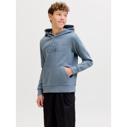 Jack & Jones Hanorac baieti, Regular Fit cu buzunar tip marsupiu si imprimeu cu logo, Albastru (SELECTATI MARIMEA: 152 cm)