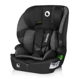 Scaun auto i-Size, Lionelo, Billy , 76 -150 cm, 1 2 3, Isofix + top tether, Tetiera reglabila in 10 pozitii, Insertie ergonomica, Tapiterie lavabila, Testat la impact, Baza lata, Negru Gri