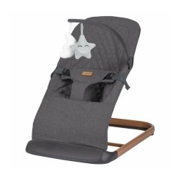 Sezlong balansoar, FreeON, Serene, Pana la 9 kg, cu centura in 3 puncte, Spatar reglabil in 3 etape, cu bara de jucarii, 70 x 45 x 56 cm, 0 luni+, Grey