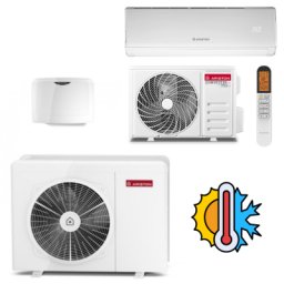 Pompa de caldura monobloc Ariston Nimbus Pocket 50 M NET R32 - 5kW si aer conditionat Ariston Kios 12000 BTU. 3 ani garantie