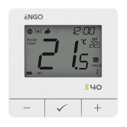 Termostat ambient ENGO E40, programabil, fara fir, alb, conectivitate ZigBee 3.0. 5 ani garantie