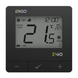 Termostat ambient ENGO E40, programabil, fara fir, negru, conectivitate ZigBee 3.0. 5 ani garantie
