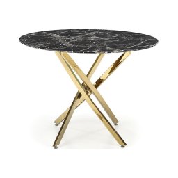 Masă de dining ESTEN 100 cm, negru/auriu