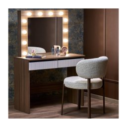Masă de toaletă AMORIO 94x43 cm cașmir/decor nuc
