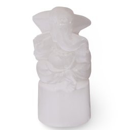 Figurina gravata Zeul Ganesha din Selenit - 9,5cm