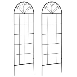 Set de 2 suporti pentru plante agatatoare Re-Bloom, metal, negru, 51 x 152 cm, Resigilat, Grad A