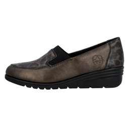Pantofi dama, Rieker, L5351-90-Bronz, casual, piele naturala, cu platforma, bronz (Marime: 36)