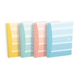 Caiet cu spirala A5, OXFORD Iconic, 60 file-90g/mp, Scribzee, coperta carton-dictando-assorted desig