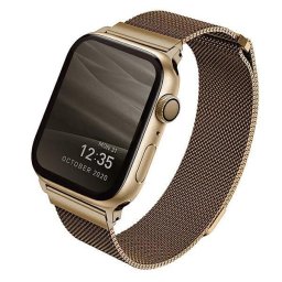 UNIQ pasek Dante Apple Watch Series 4/5/6/7/8/SE/SE2 42/44/45mm Stainless Steel złoty/carmel gold