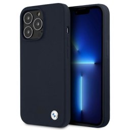 Husa hardcase BMW Silicone Signature pentru Apple iPhone 13 / Apple iPhone 13 Pro, finisaj soft touch, culoare navy