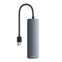 4in1 Hub Baseus UltraJoy Lite USB-A to USB 3.0 15cm (grey)