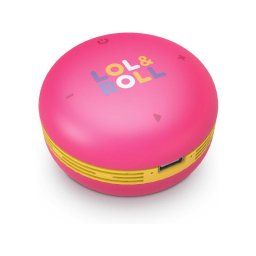 Boxa portabila Mini Difuzor Lol&Roll Pop Kids, Snur detasabil, Personaj de colorat Roz