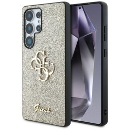 Husa Husa pentru Samsung Galaxy S25 Ultra - Guess Glitter Script Big 4G Logo (GUHCS25LHG4SGD) - Gold