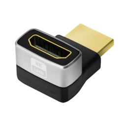 ADAPTOR video LOGILINK, HDMI (T) la HDMI (M), conectori auriti, rezolutie maxima 8K (7680 x 4320) la 60 Hz, 270 grade, negru-gri, "AH0007A" (timbru verde 0.03 lei)