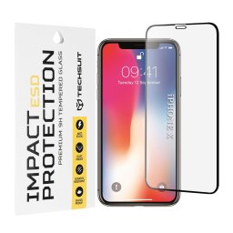 Folie pentru iPhone X / iPhone XS / iPhone 11 Pro - Techsuit ESD Glass - Black