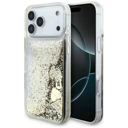 Husa Husa pentru iPhone 17 Pro Max - Guess Liquid Glitter Charms (GUHCP17XGLHFLGO) - Gold