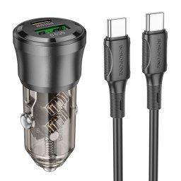 USB-C + USB-A QC3.0 / PD Cablu Type-C Inclus 38W Negru