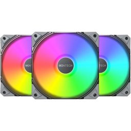 Kit Montech E28 PWM ARGB LED 120 mm 3 bucati Negru
