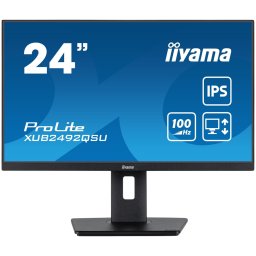 IIYAMA Monitor LED XUB2492QSU-B1 23.8" IPS 2560 x 1440 @100Hz 300 cd/m² 1000:1 0.5ms HDMI DP USB-Hub height, swivel, tilt, pivot (rotation both sides) 3y