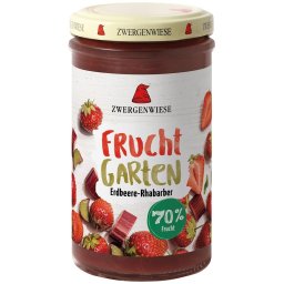 Gem de capsuni cu rubarba indulcit cu nectar de agave 225g Zwergenwiese