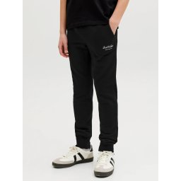 Jack & Jones Pantaloni lungi de trening baieti, cu talie joasa, Regular fit, Negru (SELECTATI MARIMEA: 164 cm)