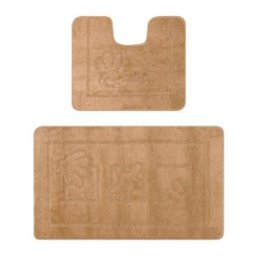 Set 2 Covorase pentru Baie, 60 x 100 cm, 50 x 60 cm, Antiderapante, Bej, Maritime 2546