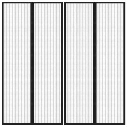 Perdea de usa anti-insecte cu magnet, 2 buc., negru, 220x100 cm GartenMobel Dekor