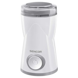 Rasnita de cafea Sencor 150W, alba, cu buton mare si sistem de siguranta