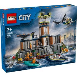LEGO City Insula Inchisoare 60419, set de constructie cu politie si prizonieri