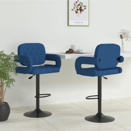 Scaune de bar, 2 buc., albastru, material textil GartenMobel Dekor