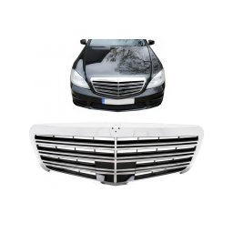 Grila centrala Mercedes S-Class W221 Facelift 2010-2013 S63 S65 crom