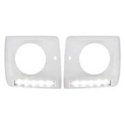 Carcase faruri cu LED DRL pentru Mercedes G-Class W463 1989-2012, crom