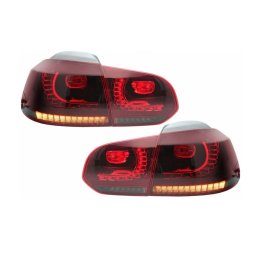 Stopuri Full LED pentru VW Golf 6 VI 2008-2013 R20 rosu fumuriu