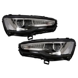 Faruri LED DRL pentru Mitsubishi Lancer 2007-2017 Dual Projector cu semnal dinamic