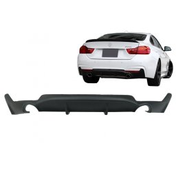 Difuzor bara spate BMW Seria 4 F32 F33 F36 cu evacuare dubla, stil M Performance