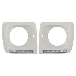 Carcasa faruri alba cu LED DRL pentru Mercedes G-Class W463 1989-2012
