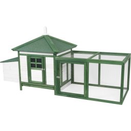Cotet pentru gaini Strend Pro cu acoperis si tarc, 196x76,5x98 cm