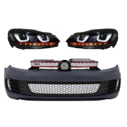 Bara fata VW Golf 6 GTI Look cu faruri LED U Design si semnal dinamic
