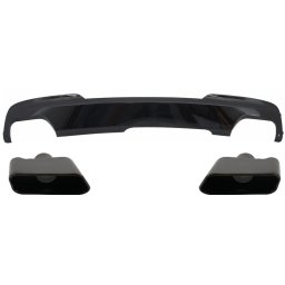 Difuzor aer BMW F10 F11 negru lucios cu evacuare dubla, design 550i