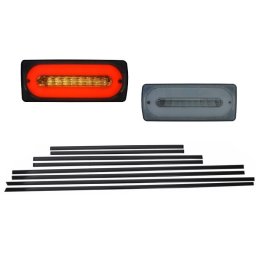 Stopuri LED fumurii cu bandouri negre pentru Mercedes G-Class W463