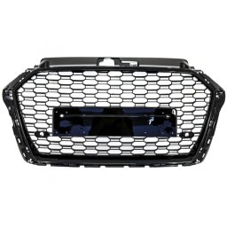 Grila centrala Audi A3 8V Facelift (2017-2018) RS3 Design negru lucios