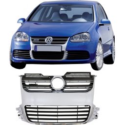 Grila centrala VW Golf 5 (2003-2009) R32 Design, crom, negru lucios