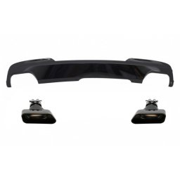 Difuzor aer BMW F10 F11 negru lucios cu evacuare dubla 550i