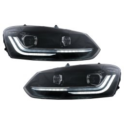 Faruri LED pentru VW Polo 6R/6C 2010-2017 cu semnalizare dinamica
